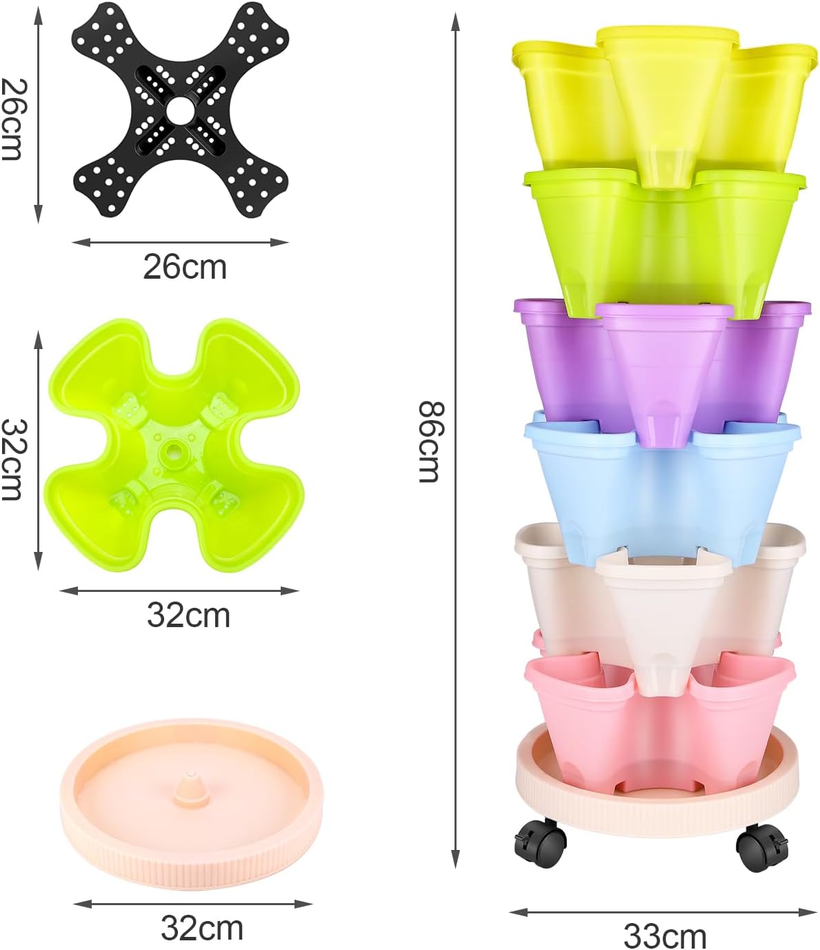 Jadinière Tridimensionnels Ultra Robustes en Plastique