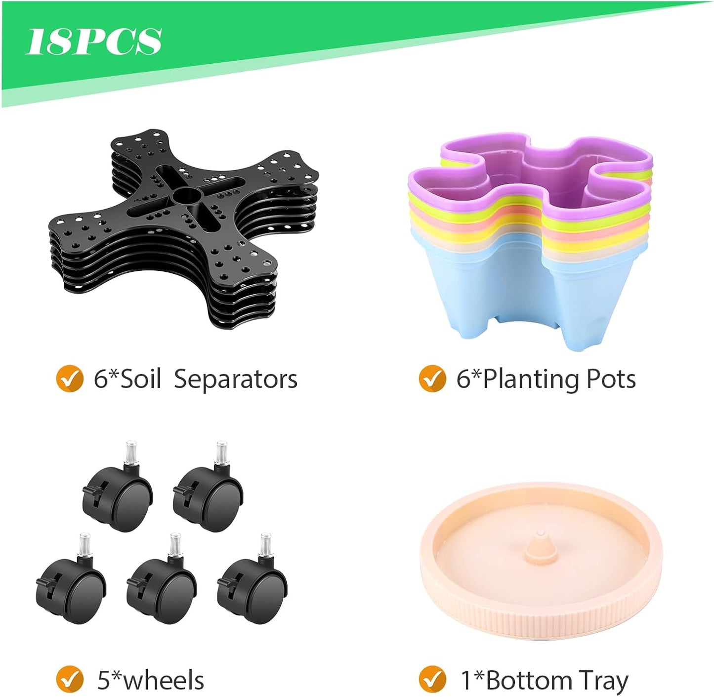 Jadinière Tridimensionnels Ultra Robustes en Plastique